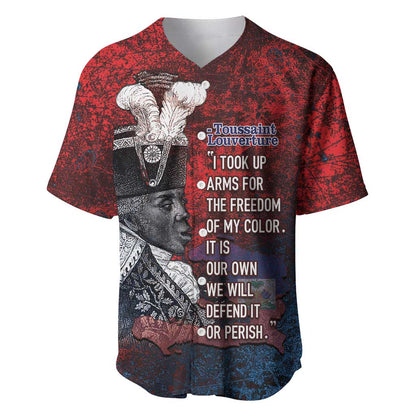 Personalized Toussaint Louverture Afro Haiti Baseball Jersey Haitian Father Grunge Style LT14