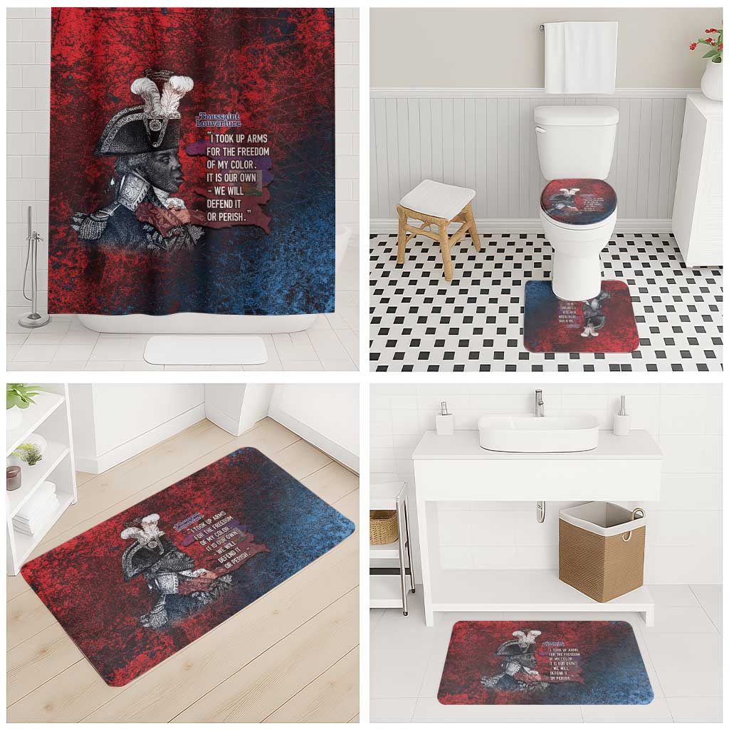 Toussaint Louverture Afro Haiti Bathroom Set Haitian Father Grunge Style - African Pride