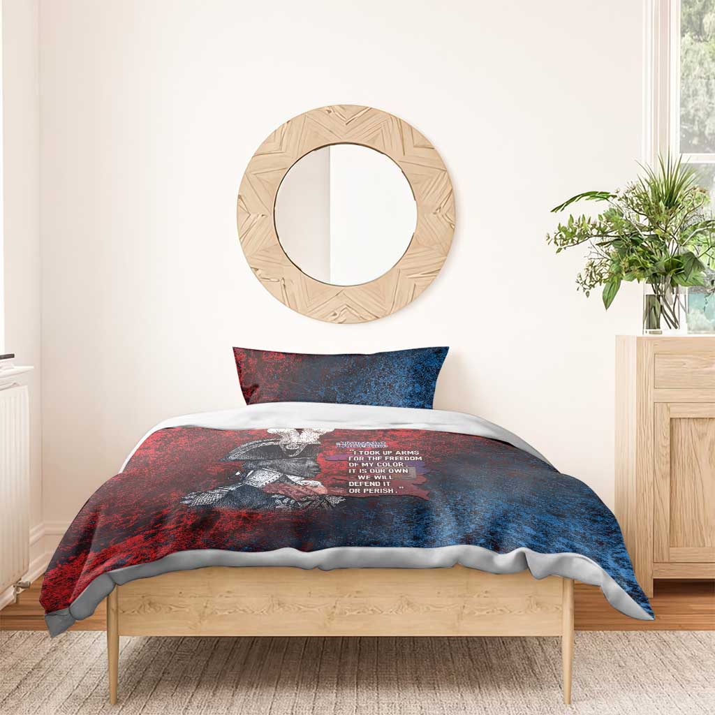 Toussaint Louverture Afro Haiti Bedding Set Haitian Father Grunge Style - African Pride