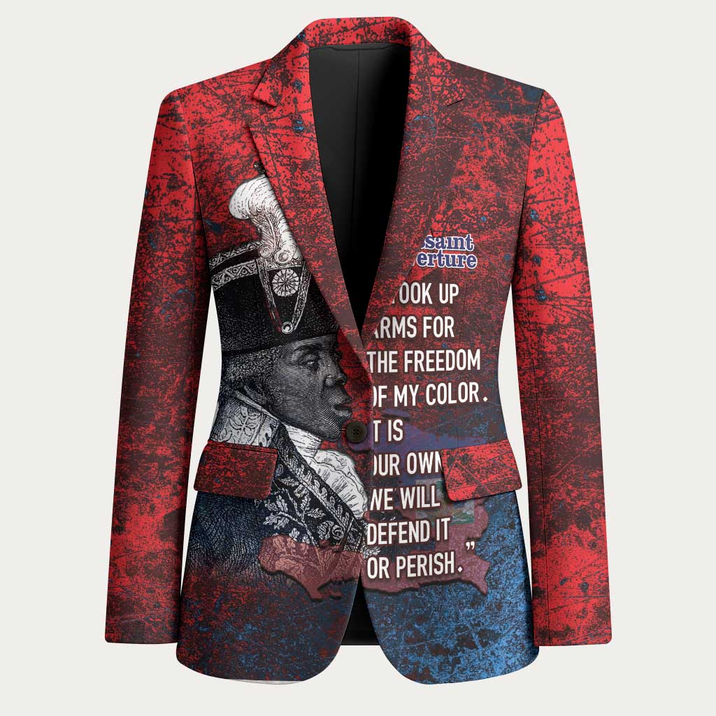 Personalized Toussaint Louverture Afro Haiti Blazer Haitian Father Grunge Style - African Pride