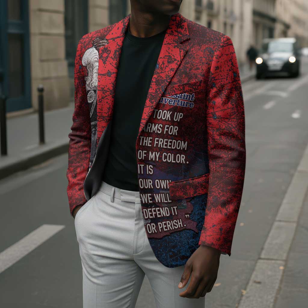 Personalized Toussaint Louverture Afro Haiti Blazer Haitian Father Grunge Style - African Pride