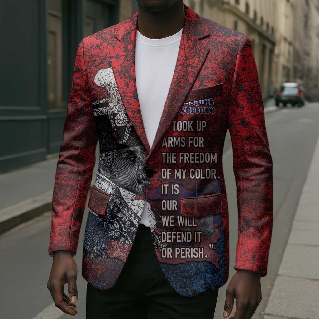 Personalized Toussaint Louverture Afro Haiti Blazer Haitian Father Grunge Style - African Pride