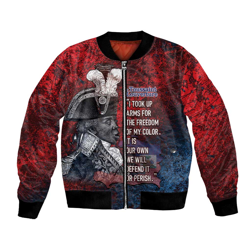 Personalized Toussaint Louverture Afro Haiti Bomber Jacket Haitian Father Grunge Style - African Pride