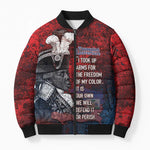 Personalized Toussaint Louverture Afro Haiti Bomber Puffer Jacket Haitian Father Grunge Style - African Pride