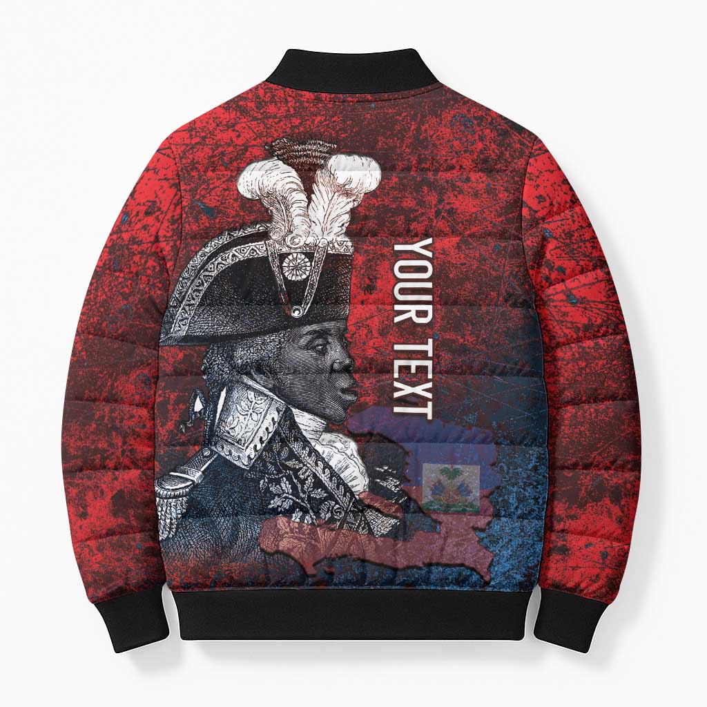 Personalized Toussaint Louverture Afro Haiti Bomber Puffer Jacket Haitian Father Grunge Style - African Pride
