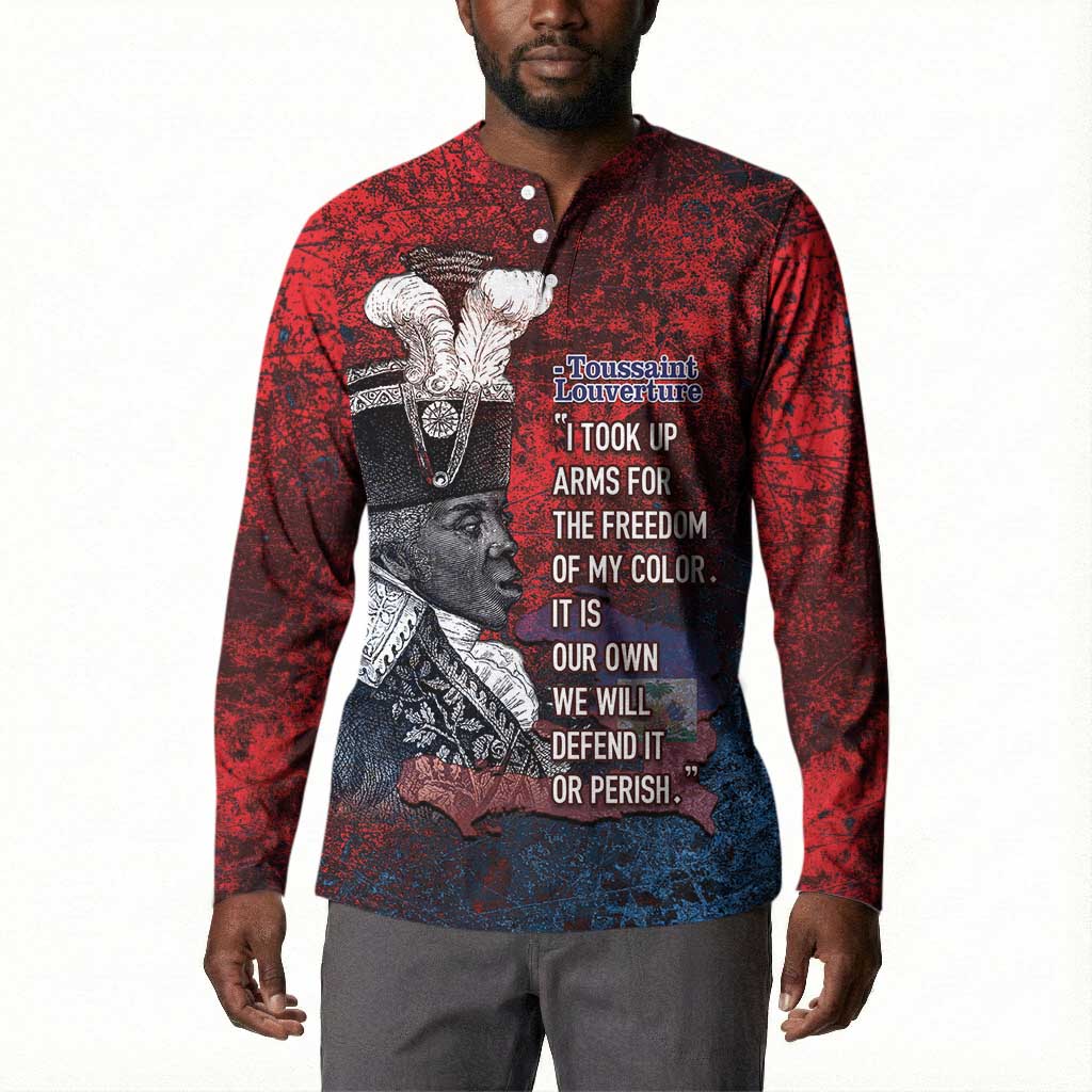 Personalized Toussaint Louverture Afro Haiti Button Sweatshirt Haitian Father Grunge Style