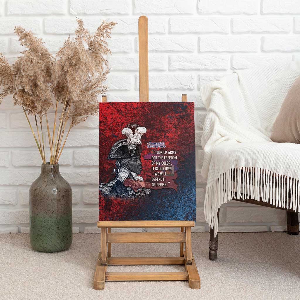Toussaint Louverture Afro Haiti Canvas Wall Art Haitian Father Grunge Style - African Pride
