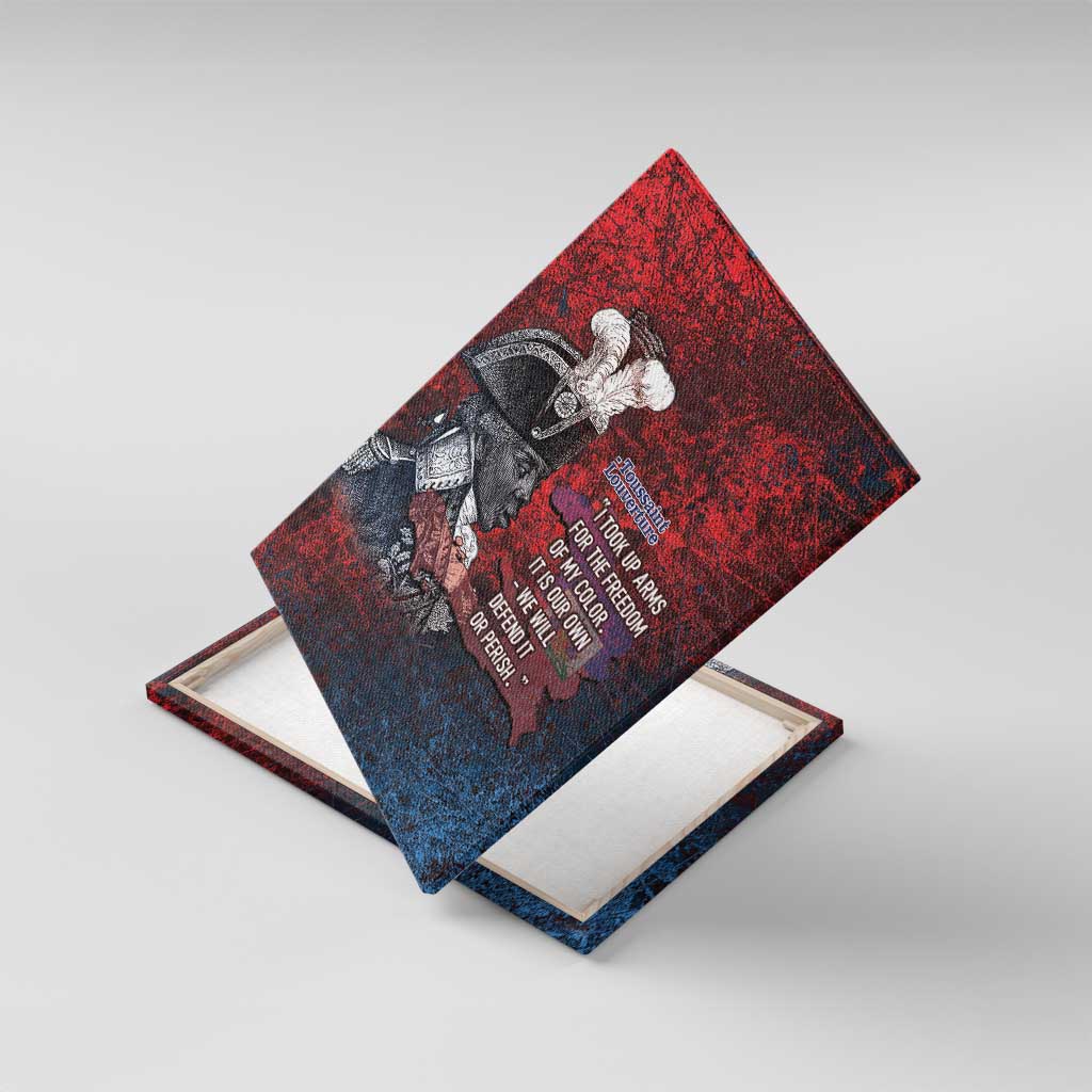 Toussaint Louverture Afro Haiti Canvas Wall Art Haitian Father Grunge Style - African Pride