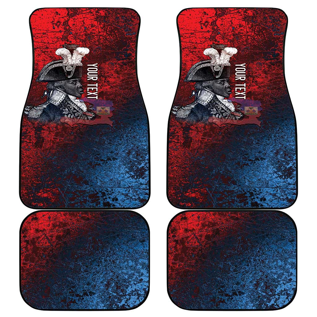 Personalized Toussaint Louverture Afro Haiti Car Mats Haitian Father Grunge Style - African Pride