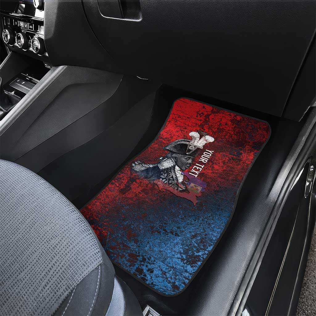 Personalized Toussaint Louverture Afro Haiti Car Mats Haitian Father Grunge Style - African Pride