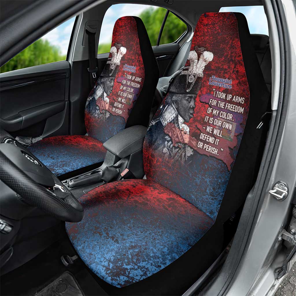 Toussaint Louverture Afro Haiti Car Seat Cover Haitian Father Grunge Style - African Pride