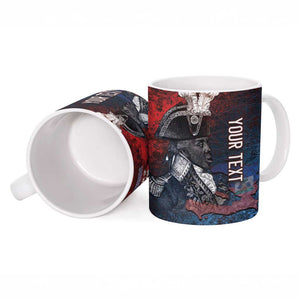 Personalized Toussaint Louverture Afro Haiti Ceramic Mug Haitian Father Grunge Style - African Pride