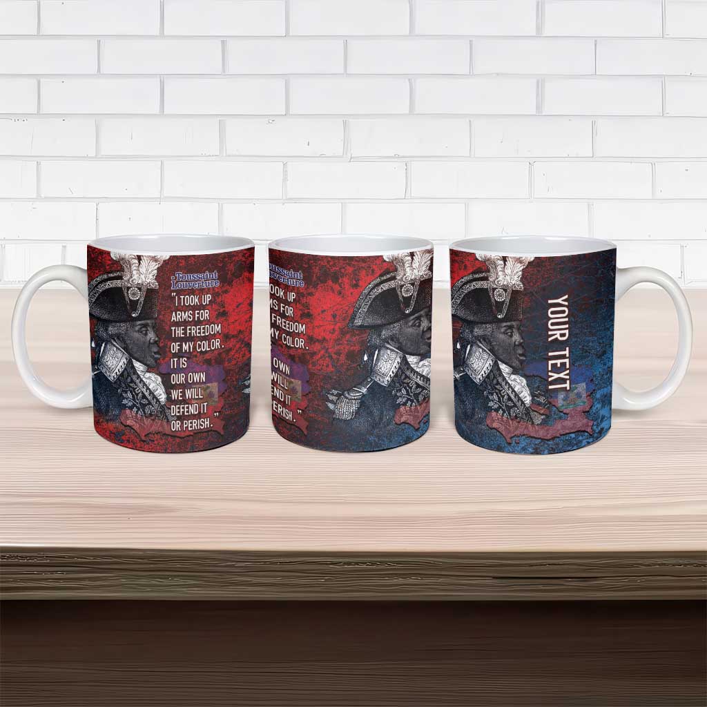 Personalized Toussaint Louverture Afro Haiti Ceramic Mug Haitian Father Grunge Style - African Pride