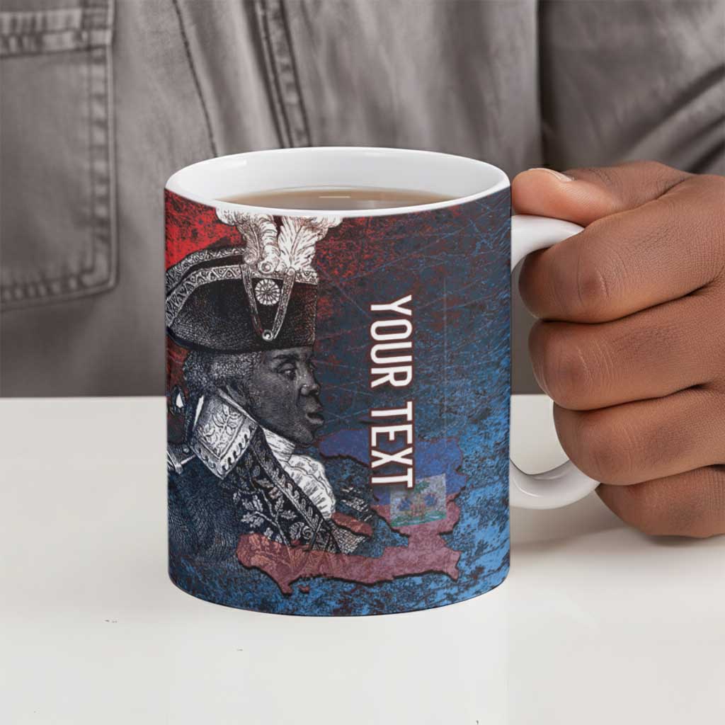 Personalized Toussaint Louverture Afro Haiti Ceramic Mug Haitian Father Grunge Style - African Pride