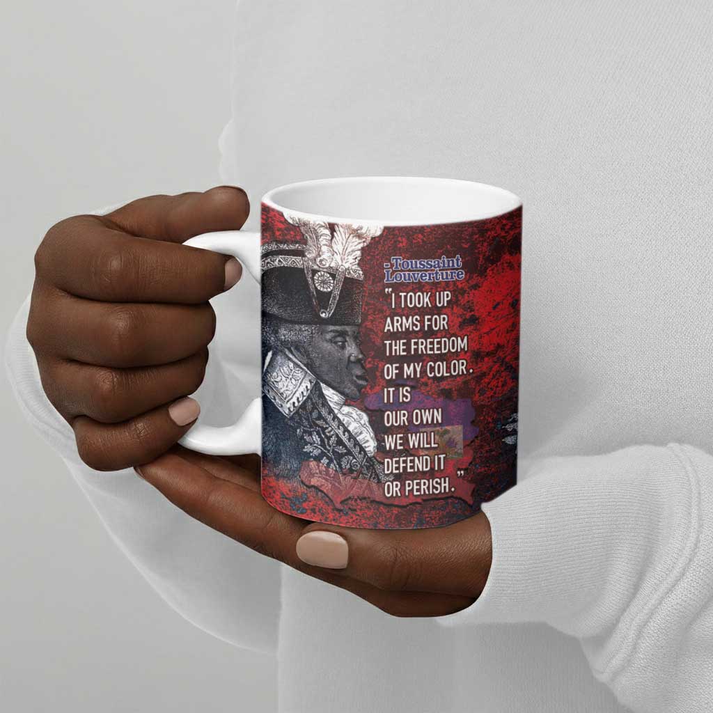 Personalized Toussaint Louverture Afro Haiti Ceramic Mug Haitian Father Grunge Style - African Pride