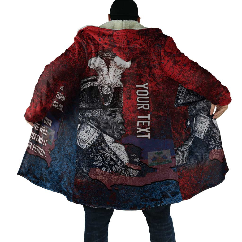 Personalized Toussaint Louverture Afro Haiti Cloak Haitian Father Grunge Style - African Pride