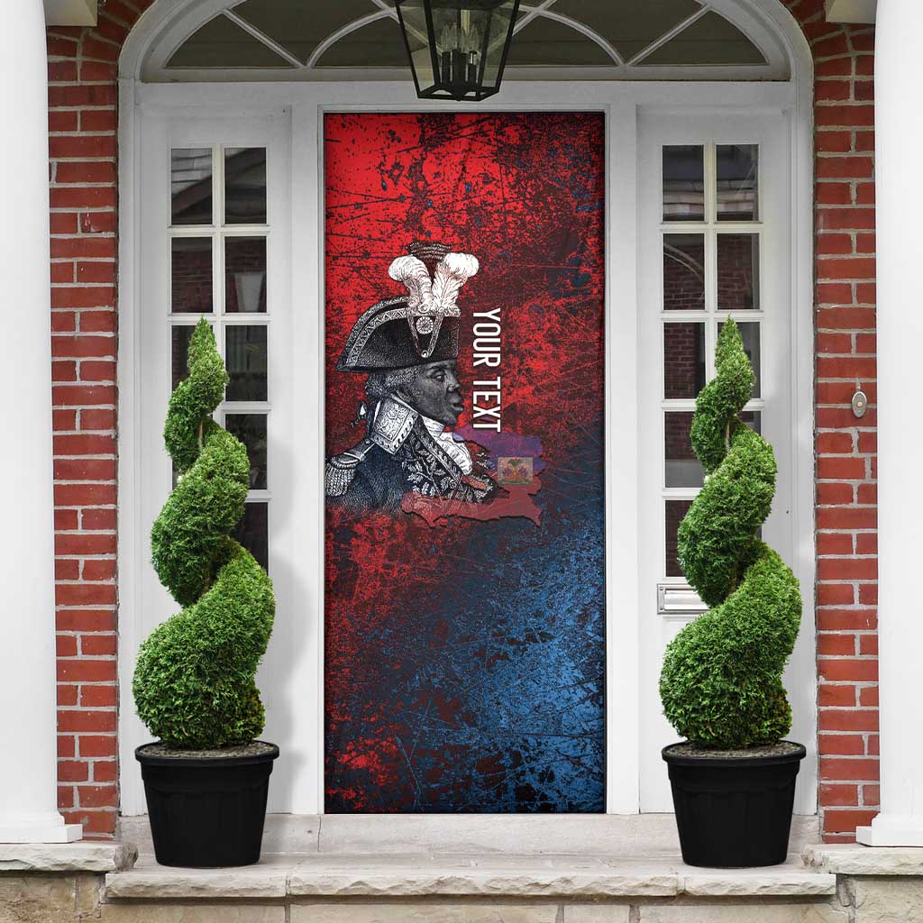 Personalized Toussaint Louverture Afro Haiti Door Cover Haitian Father Grunge Style - African Pride