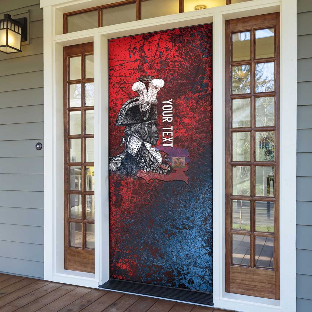 Personalized Toussaint Louverture Afro Haiti Door Cover Haitian Father Grunge Style - African Pride