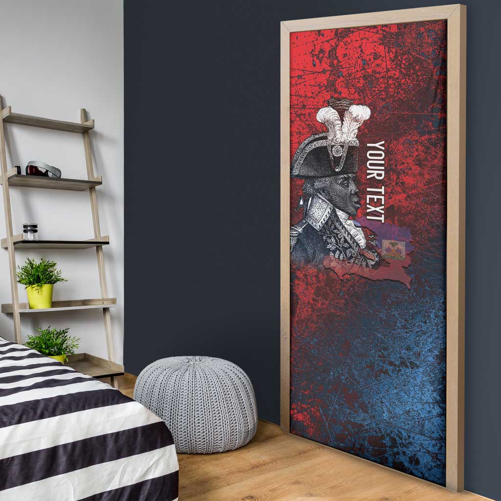 Personalized Toussaint Louverture Afro Haiti Door Cover Haitian Father Grunge Style - African Pride
