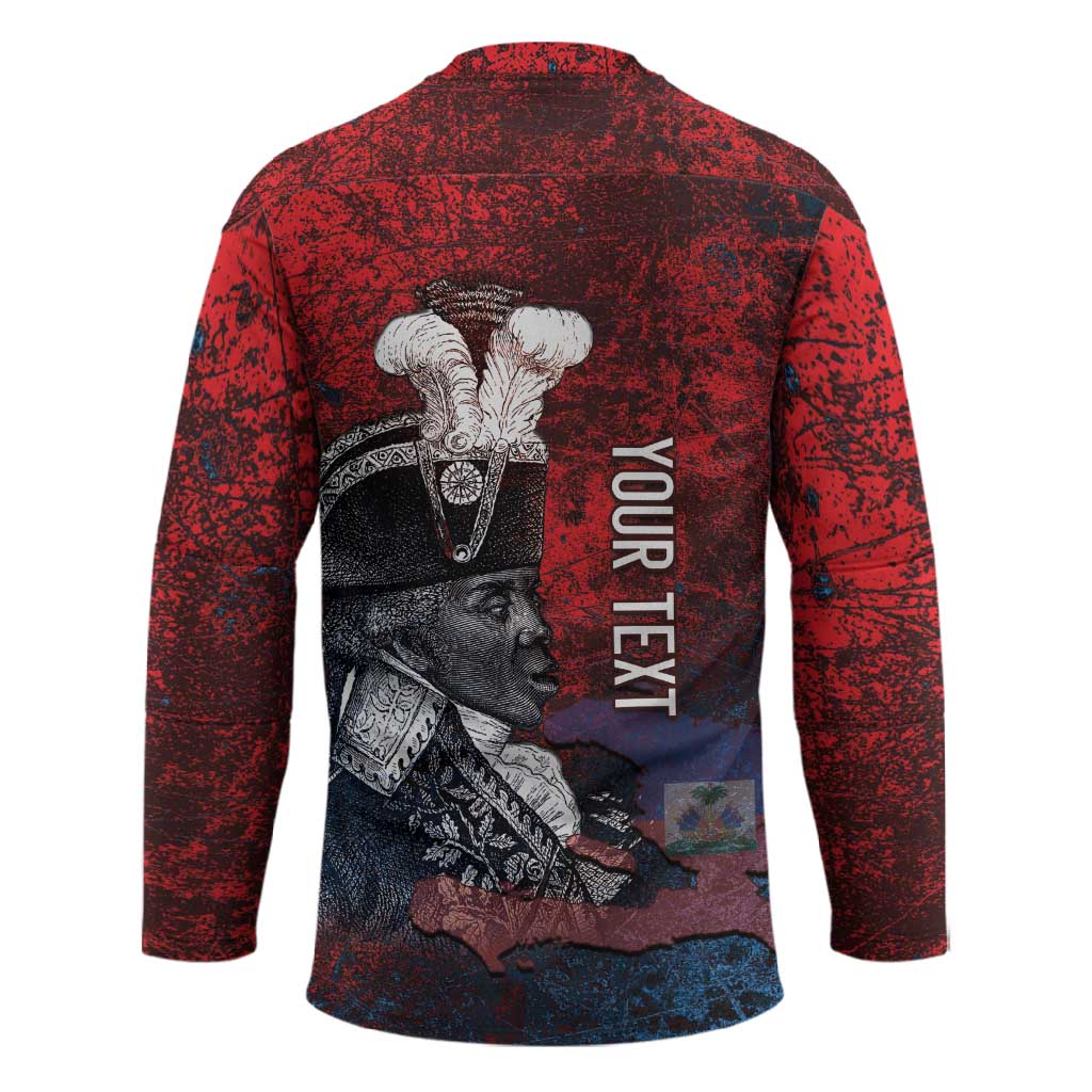Personalized Toussaint Louverture Afro Haiti Hockey Jersey Haitian Father Grunge Style - African Pride