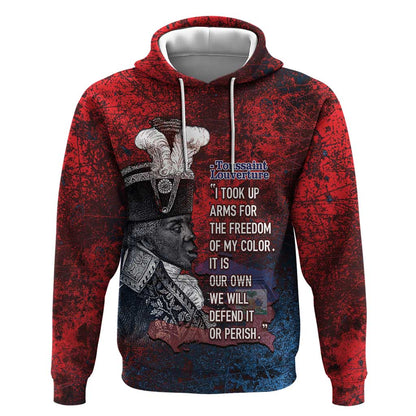 Personalized Toussaint Louverture Afro Haiti Hoodie Haitian Father Grunge Style - African Pride