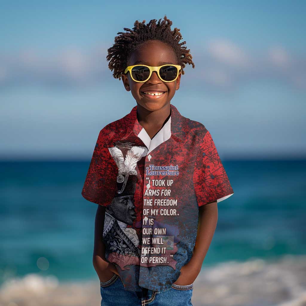 Personalized Toussaint Louverture Afro Haiti Kid Hawaiian Shirt Haitian Father Grunge Style LT14