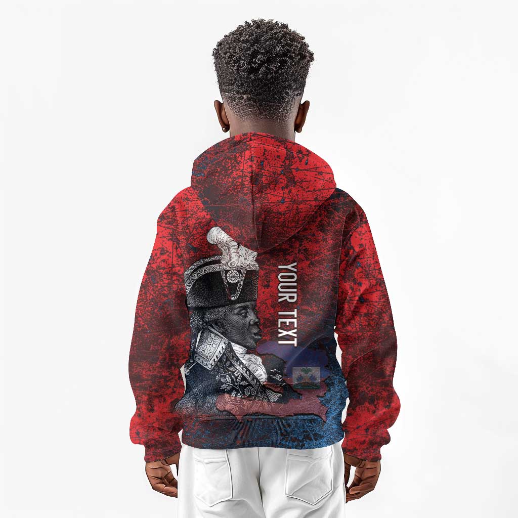 Personalized Toussaint Louverture Afro Haiti Kid Hoodie Haitian Father Grunge Style - African Pride