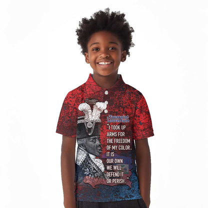 Personalized Toussaint Louverture Afro Haiti Kid Polo Shirt Haitian Father Grunge Style LT14