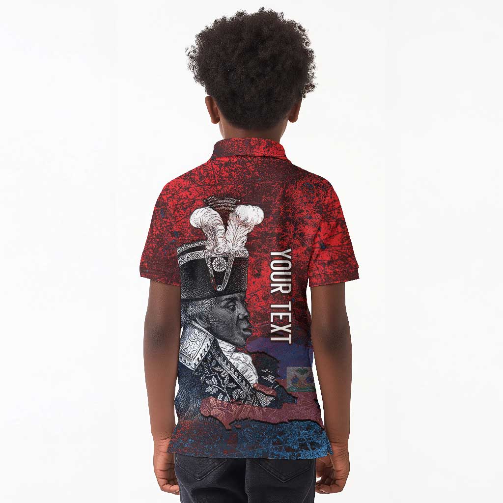 Personalized Toussaint Louverture Afro Haiti Kid Polo Shirt Haitian Father Grunge Style LT14