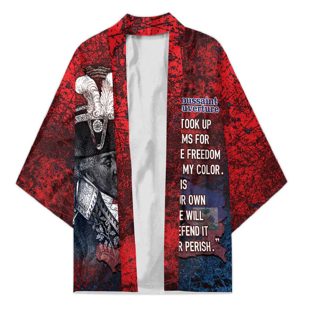 Personalized Toussaint Louverture Afro Haiti Kimono Haitian Father Grunge Style - African Pride