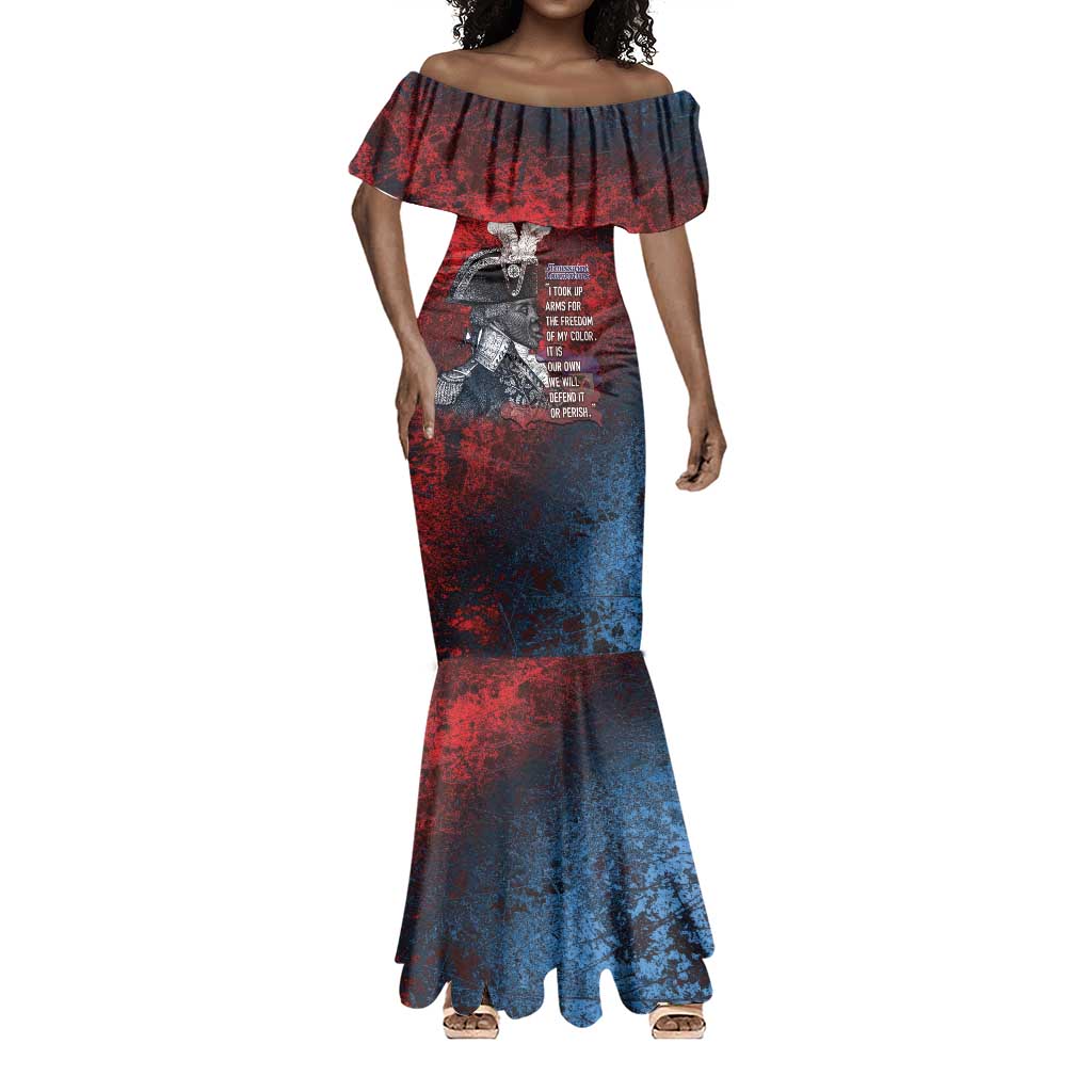 Personalized Toussaint Louverture Afro Haiti Mermaid Dress Haitian Father Grunge Style LT14