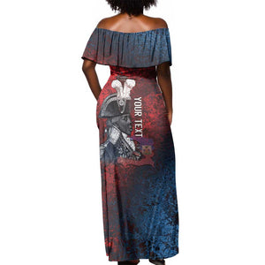 Personalized Toussaint Louverture Afro Haiti Off Shoulder Maxi Dress Haitian Father Grunge Style - African Pride