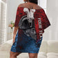 Personalized Toussaint Louverture Afro Haiti Off Shoulder Short Dress Haitian Father Grunge Style - African Pride