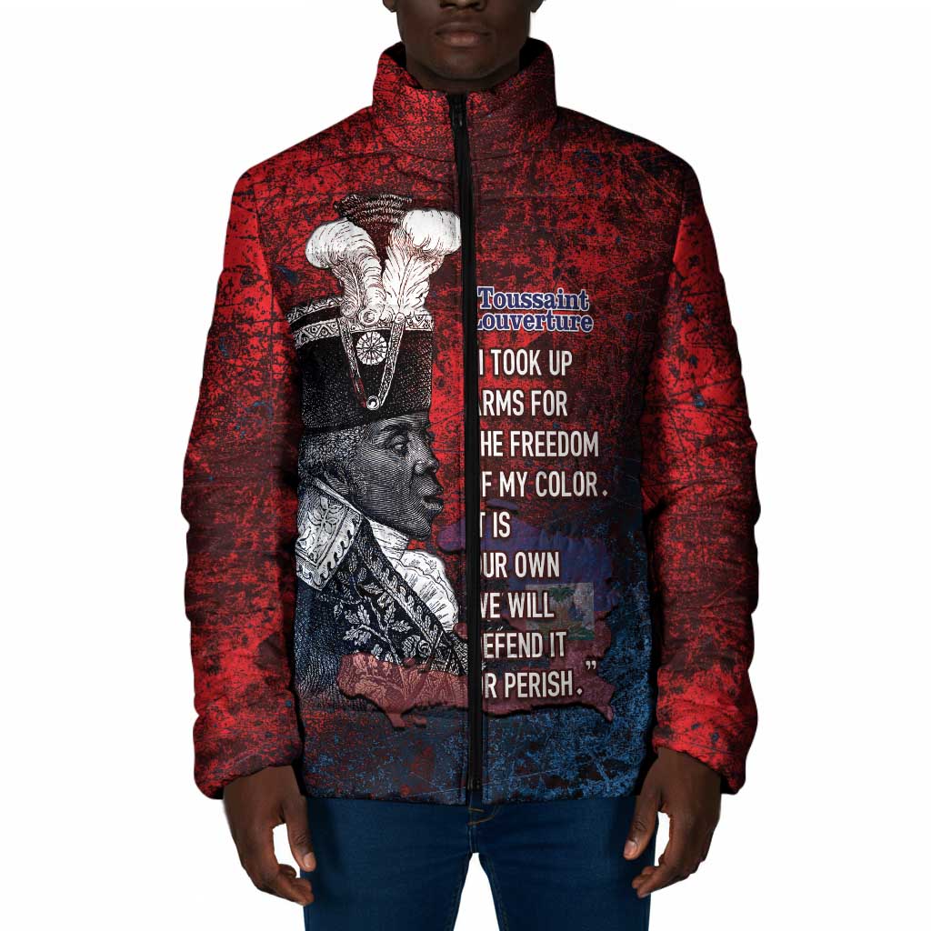 Personalized Toussaint Louverture Afro Haiti Padded Jacket Haitian Father Grunge Style - African Pride