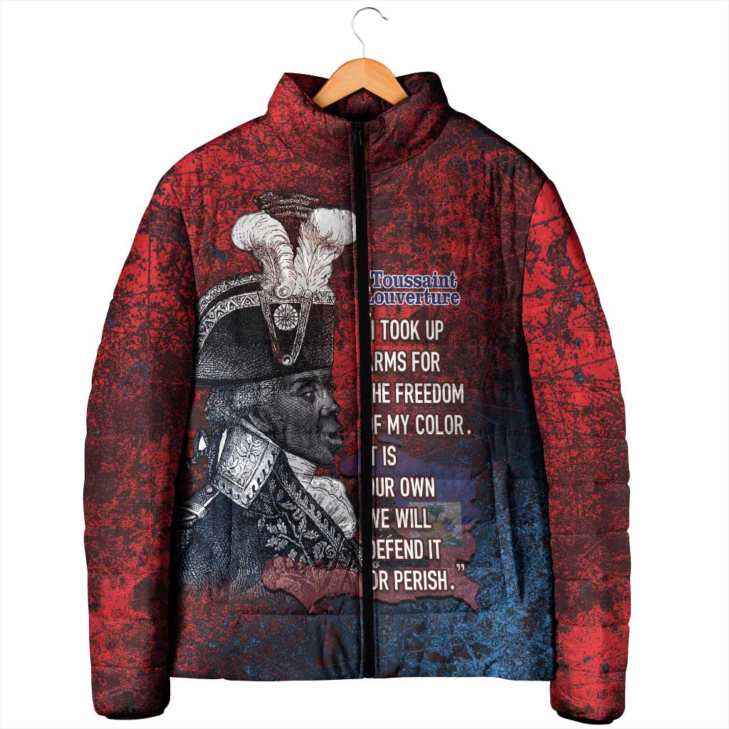 Personalized Toussaint Louverture Afro Haiti Padded Jacket Haitian Father Grunge Style - African Pride