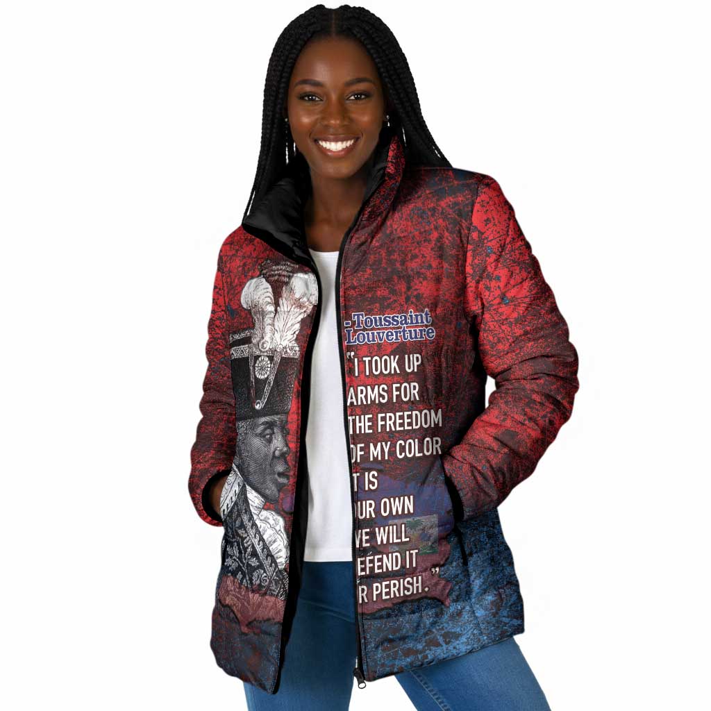 Personalized Toussaint Louverture Afro Haiti Padded Jacket Haitian Father Grunge Style - African Pride