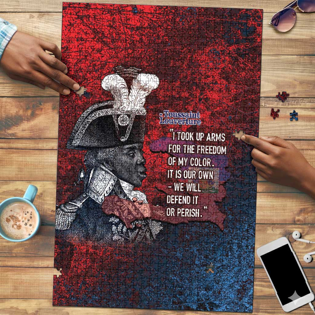 Toussaint Louverture Afro Haiti Puzzle Haitian Father Grunge Style - African Pride
