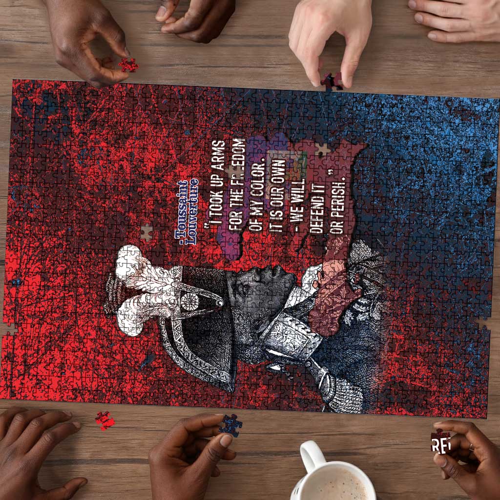 Toussaint Louverture Afro Haiti Puzzle Haitian Father Grunge Style - African Pride