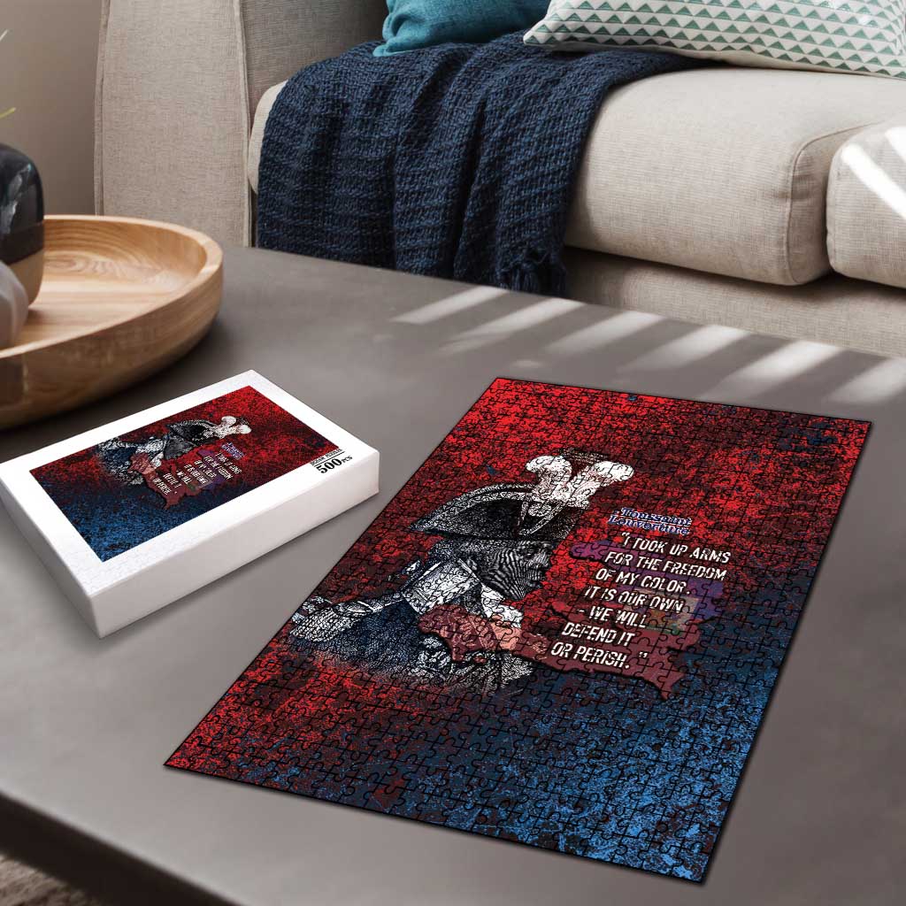 Toussaint Louverture Afro Haiti Puzzle Haitian Father Grunge Style - African Pride