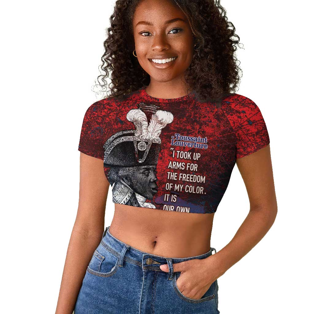 Personalized Toussaint Louverture Afro Haiti Raglan Cropped T shirt Haitian Father Grunge Style LT14