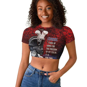 Personalized Toussaint Louverture Afro Haiti Raglan Cropped T shirt Haitian Father Grunge Style LT14