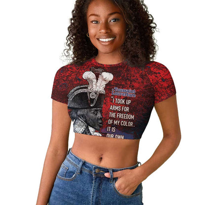 Personalized Toussaint Louverture Afro Haiti Raglan Cropped T shirt Haitian Father Grunge Style LT14