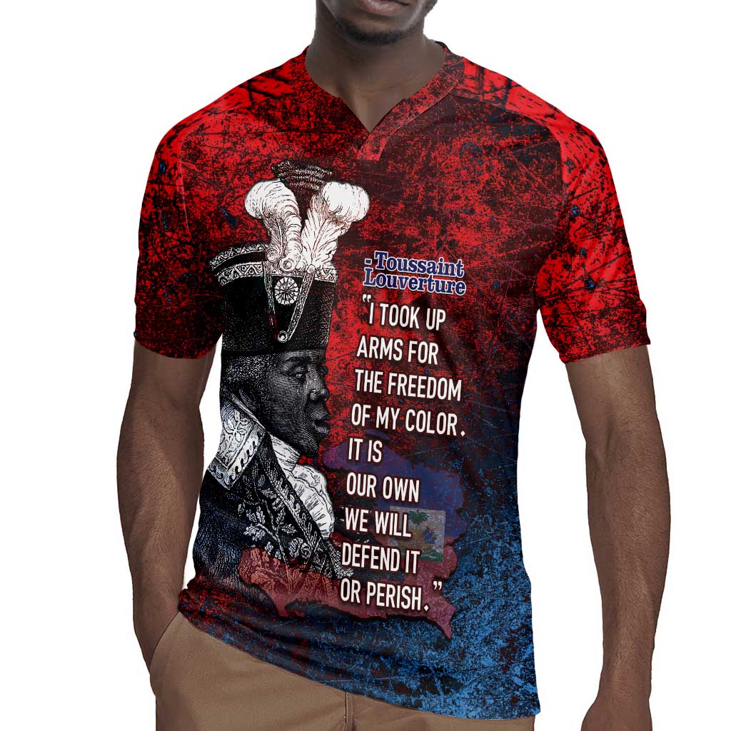 Personalized Toussaint Louverture Afro Haiti Rugby Jersey Haitian Father Grunge Style LT14
