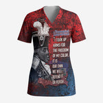 Personalized Toussaint Louverture Afro Haiti Scrub Top Haitian Father Grunge Style - African Pride