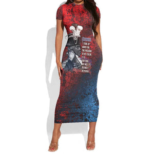 Personalized Toussaint Louverture Afro Haiti Short Sleeve Bodycon Dress Haitian Father Grunge Style LT14