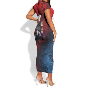 Personalized Toussaint Louverture Afro Haiti Short Sleeve Bodycon Dress Haitian Father Grunge Style LT14