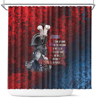 Toussaint Louverture Afro Haiti Shower Curtain Haitian Father Grunge Style - African Pride