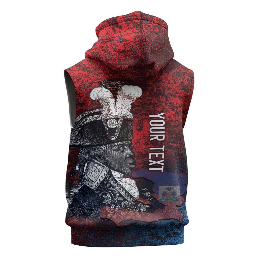 Personalized Toussaint Louverture Afro Haiti Sleeveless Hoodie Haitian Father Grunge Style - African Pride