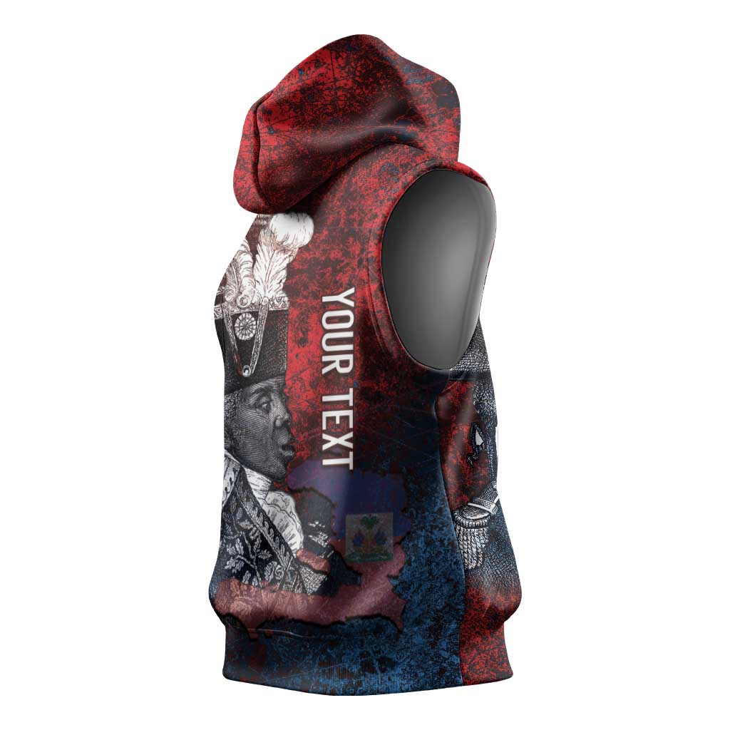 Personalized Toussaint Louverture Afro Haiti Sleeveless Hoodie Haitian Father Grunge Style - African Pride