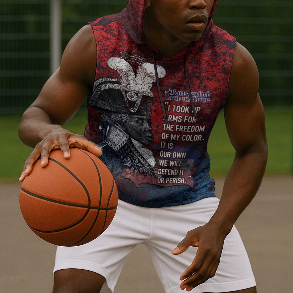 Personalized Toussaint Louverture Afro Haiti Sleeveless Hoodie Haitian Father Grunge Style - African Pride